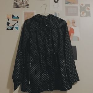 Polka dot rain jacket
